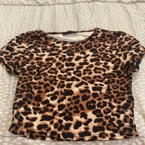 cute cropped cheetah print shirt